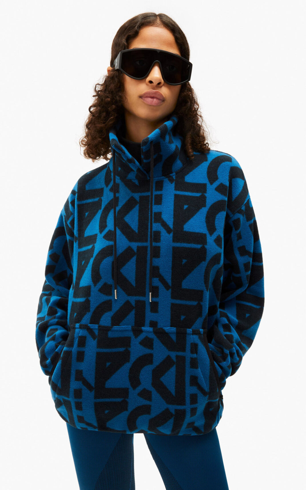 Kenzo Sport monogram fleece Sweatshirt Dame - MørkeBlå DK-073957